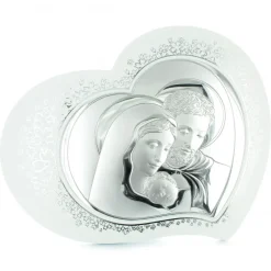 Palais du Rosaire Cadre Sainte Famille en bois blanc de 38x30 cm^ Cadre Religieux