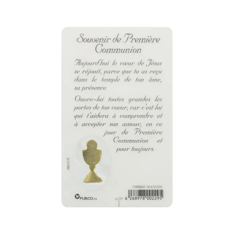 Palais du Rosaire Carte de prière de communion garçon^ Communion | Image Religieuse