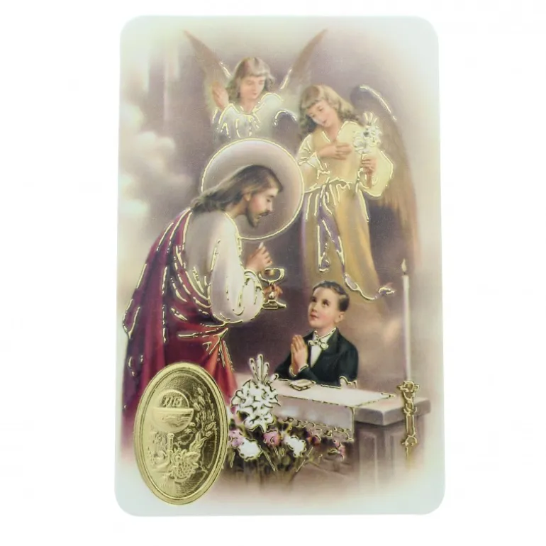 Palais du Rosaire Carte de prière de Communion pour garçon^ Image Religieuse
