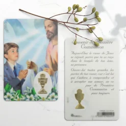 Palais du Rosaire Carte de prière de communion garçon^ Communion | Image Religieuse