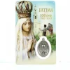 Palais du Rosaire Carte de prière de la Vierge de Fatima avec médaille^ Croix Religieuse | Image Religieuse