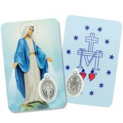 Palais du Rosaire Carte De Prière de la Vierge Miraculeuse Avec Médaille^ Image Religieuse