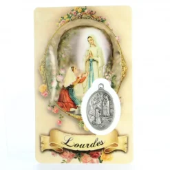 Palais du Rosaire Carte de prière de l'Apparition avec médaille^ Image Religieuse