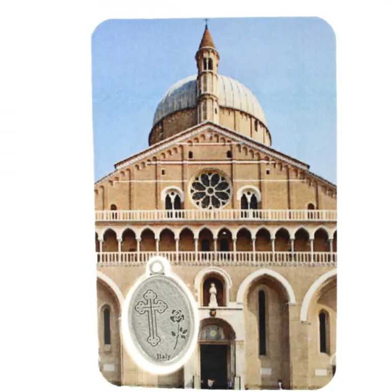 Palais du Rosaire Carte De Prière de Saint Antoine et Vatican Avec Médaille^ Image Religieuse