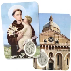 Palais du Rosaire Carte De Prière de Saint Antoine et Vatican Avec Médaille^ Image Religieuse