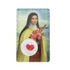 Palais du Rosaire Carte de prière de Sainte Thérèse avec fleurs^ Image Religieuse
