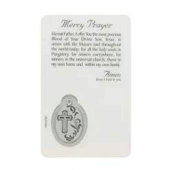 Palais du Rosaire Carte de prière Jésus Miséricordieux avec médaille^ Image Religieuse