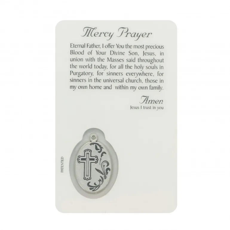 Palais du Rosaire Carte de prière Jésus Miséricordieux avec médaille^ Image Religieuse