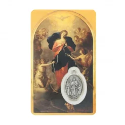 Palais du Rosaire Carte de prière Marie qui défait les noeuds avec médaille^ Image Religieuse