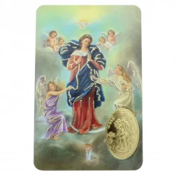 Palais du Rosaire Carte de prière Marie qui défait les noeuds avec médaille^ Image Religieuse