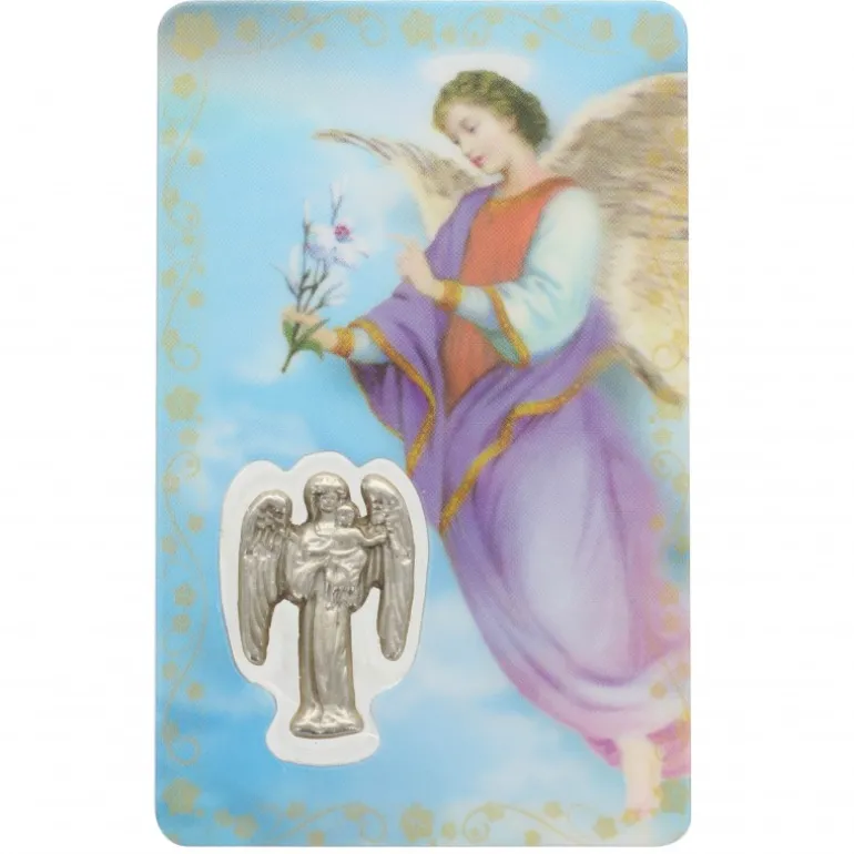 Palais du Rosaire Carte de prière Saint Gabriel avec médaille^ Image Religieuse