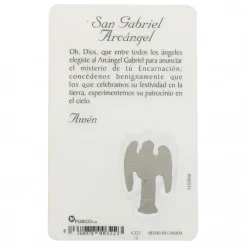 Palais du Rosaire Carte de prière Saint Gabriel avec médaille^ Image Religieuse