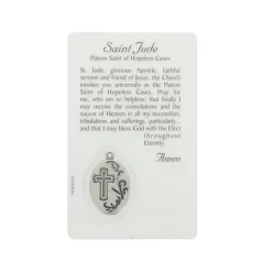 Palais du Rosaire Carte de prière Saint Jude avec médaille^ Image Religieuse