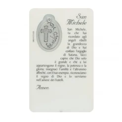 Palais du Rosaire Carte de prière Saint Michel avec médaille^ Image Religieuse