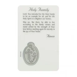 Palais du Rosaire Carte de prière Sainte Famille avec médaille^ Image Religieuse