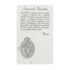 Palais du Rosaire Carte de prière Sainte Famille avec médaille^ Image Religieuse