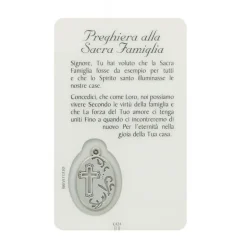 Palais du Rosaire Carte de prière Sainte Famille avec médaille^ Image Religieuse