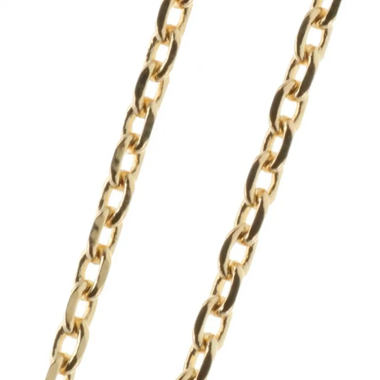 Palais du Rosaire Chaîne Plaqué Or maille forçat limé 50 cm^ Chaîne En Plaqué Or | Collier En Plaqué Or