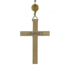 Palais du Rosaire Chapelet à suspendre en corde avec grain en bois d'olivier de 18mm^ Chapelet De Lourdes | Chapelet Bois