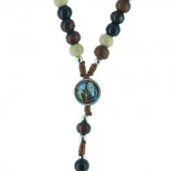 Palais du Rosaire Chapelet avec Apparition de Lourdes en 3 tons de bois^ Chapelet De Lourdes | Chapelet Bois