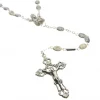 Palais du Rosaire Chapelet avec grains de l'Apparition et de la Vierge en métal argenté^ Chapelet Métal