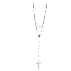 Palais du Rosaire Chapelet avec grains de l'Apparition et de la Vierge en métal argenté^ Chapelet Métal