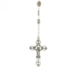 Palais du Rosaire Chapelet avec grains de l'Apparition et de la Vierge en métal argenté^ Chapelet Métal