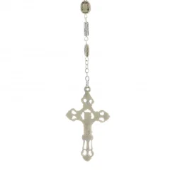 Palais du Rosaire Chapelet avec grains de l'Apparition et de la Vierge en métal argenté^ Chapelet Métal