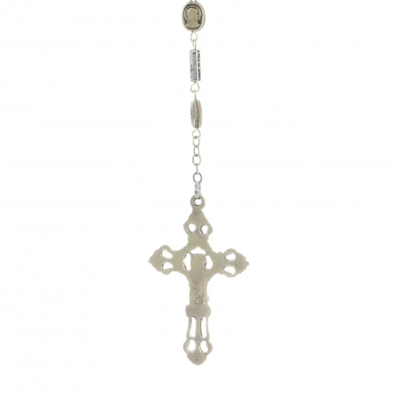 Palais du Rosaire Chapelet avec grains de l'Apparition et de la Vierge en métal argenté^ Chapelet Métal