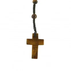 Palais du Rosaire Chapelet avec grains en pierre d'oeil de tigre^ Chapelet Corde | Chapelet Pierre