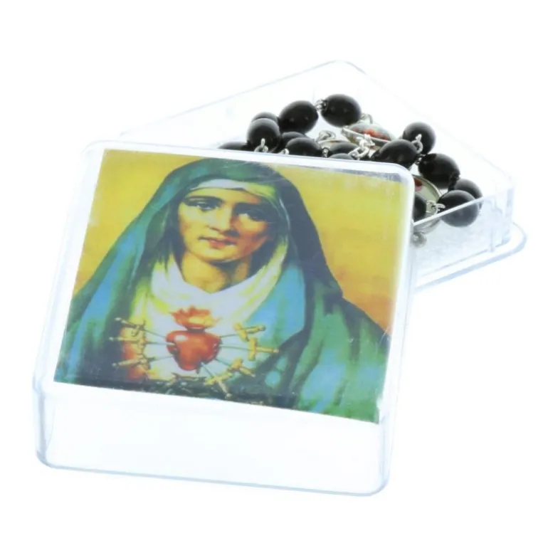 Palais du Rosaire Chapelet bois grains noir, les cinq plaies du Christ^ Autre Chapelet De Devotion | Chapelet Bois