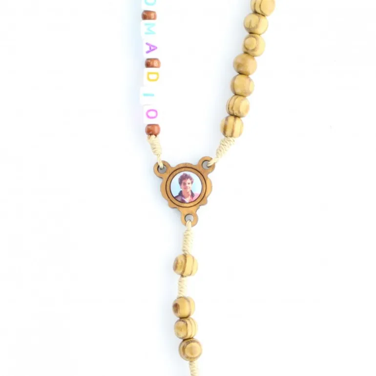 Palais du Rosaire Chapelet Carlo Acutis en bois d'olivier^Enfant Chapelet Bois | Chapelet Pour Enfant