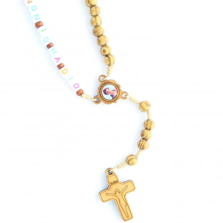Palais du Rosaire Chapelet Carlo Acutis en bois d'olivier^Enfant Chapelet Bois | Chapelet Pour Enfant