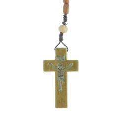 Palais du Rosaire Chapelet corde grains carrés en bois^ Chapelet Corde | Chapelet Bois