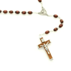 Palais du Rosaire Chapelet de Bernadette en bois sur chaîne en argent^ Chapelet De Sainte Bernadette | Chapelet Bois