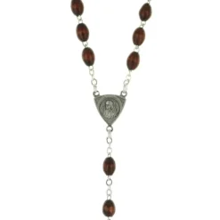 Palais du Rosaire Chapelet de Bernadette en bois sur chaîne en argent^ Chapelet De Sainte Bernadette | Chapelet Bois
