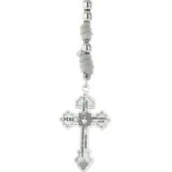 Palais du Rosaire Chapelet de Combat sur corde avec une médaille de Saint Benoît et croix du pardon^ Chapelet De Saint Benoît | Chapelet Métal