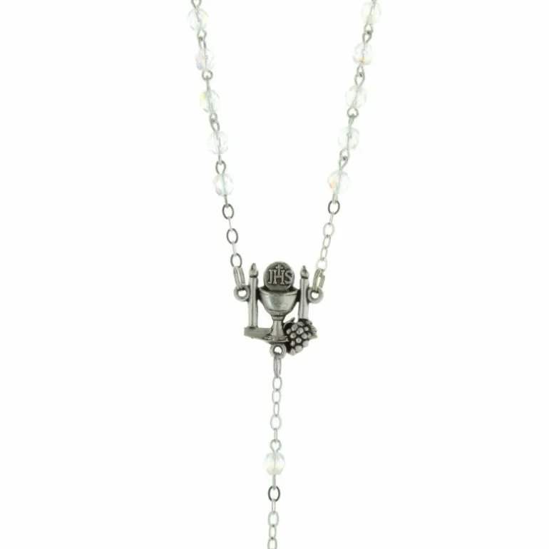 Palais du Rosaire Chapelet de Communion avec des grains en verre imitation cristal^ Communion | Chapelet De Communion