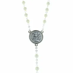 Palais du Rosaire Chapelet de communion en boite avec des grains nacrés^Enfant Communion | Chapelet Pour Enfant