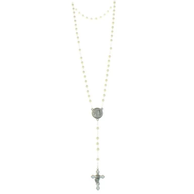 Palais du Rosaire Chapelet de communion en boite avec des grains nacrés^Enfant Communion | Chapelet Pour Enfant