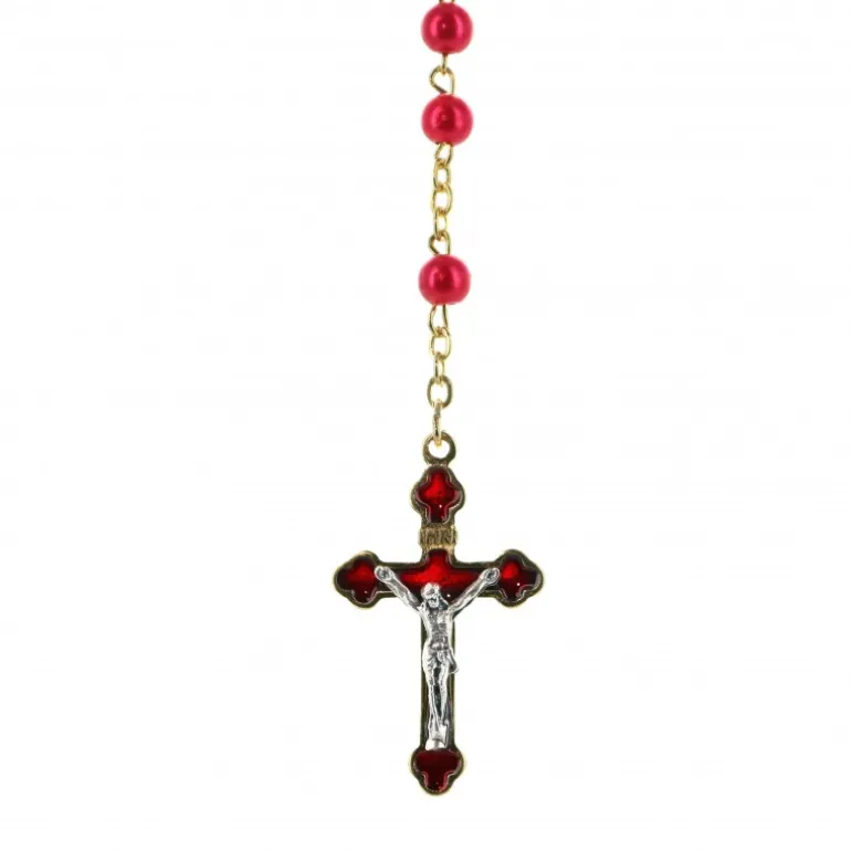 Palais du Rosaire Chapelet de Confirmation en verre avec boîte décorée^ Chapelet Verre