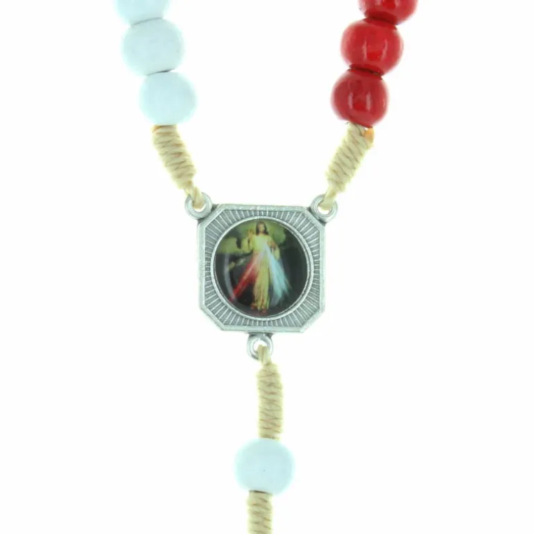 Palais du Rosaire Chapelet de la Miséricorde Divine en bois avec un livret^ Chapelet Bois