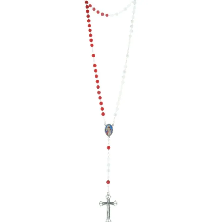 Palais du Rosaire Chapelet De la Miséricorde Divine avec le coeur de Jésus Miséricordieux^ Chapelet De Jésus Miséricordieux | Chapelet Verre