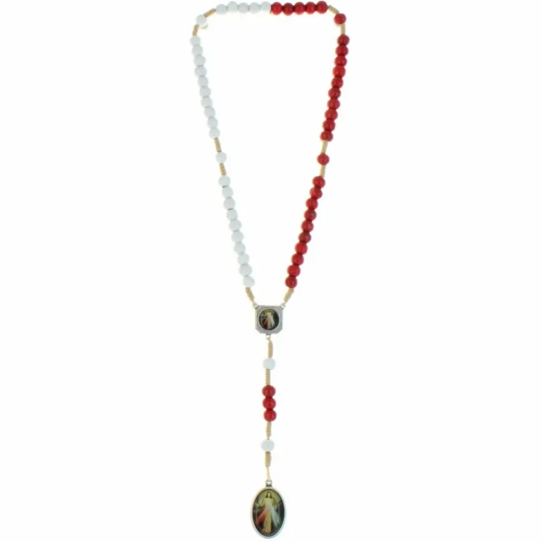 Palais du Rosaire Chapelet de la Miséricorde Divine en bois avec un livret^ Chapelet Bois