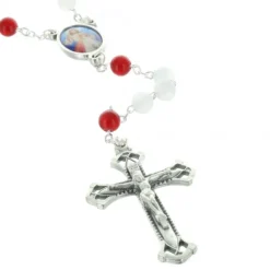 Palais du Rosaire Chapelet De la Miséricorde Divine avec le coeur de Jésus Miséricordieux^ Chapelet De Jésus Miséricordieux | Chapelet Verre