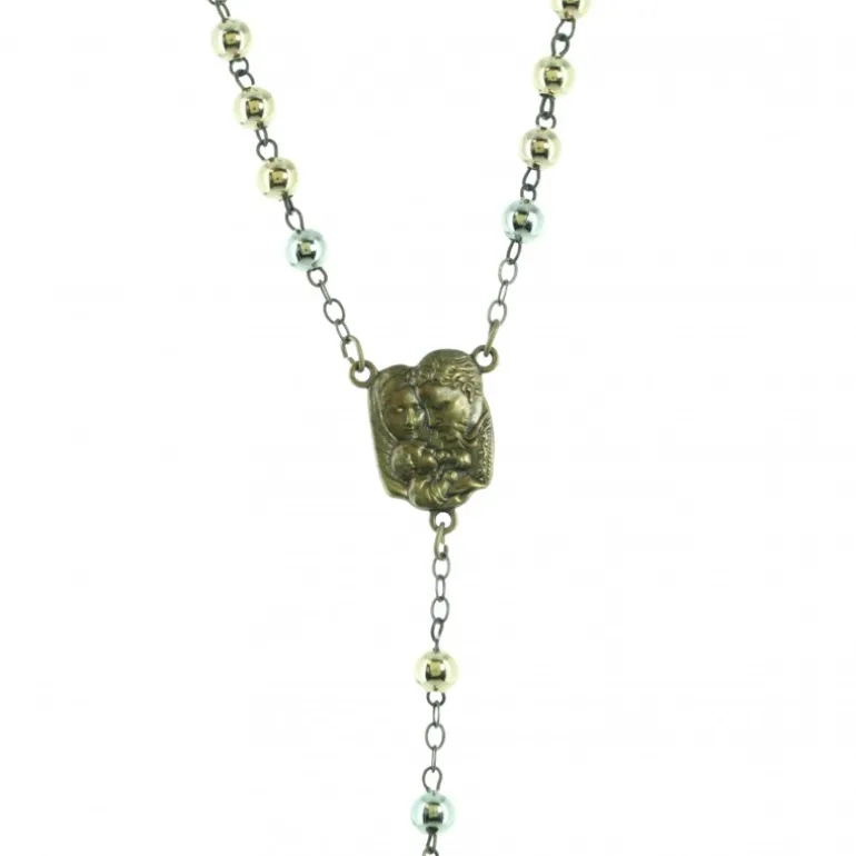 Palais du Rosaire Chapelet de la Sainte Famille en métal 3 tons^ Chapelet Métal