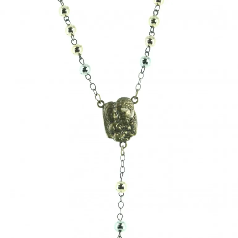 Palais du Rosaire Chapelet de la Sainte Famille en métal 3 tons^ Chapelet Métal