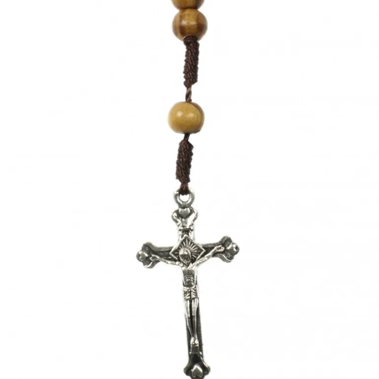 Palais du Rosaire Chapelet de la Vierge à l'enfant avec un coeur de Terre de Jérusalem^ Chapelet Corde | Autre Chapelet De Devotion