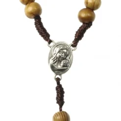 Palais du Rosaire Chapelet de la Vierge à l'enfant avec un coeur de Terre de Jérusalem^ Chapelet Corde | Autre Chapelet De Devotion