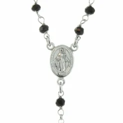 Palais du Rosaire Chapelet de la Vierge Miraculeuse en Argent avec des grains en verre et un fermoir^ Chapelet De La Vierge Miraculeuse | Chapelet Verre